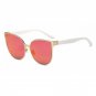 Sunglasses Women Metal Frame Cat Eye Sunglasses Mirror  Oval Lens Brand Designer Fashion Ladies Sung