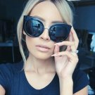 Fashion Women Oversize Cat Eye Glasses Brand Design Vintage Sun glasses Round Coating gafas so real 