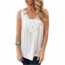 Women Blouses Chiffon White Lace Blouse For Ladies Vest 2016 Fashion Stitching Sling Girls Clothes L