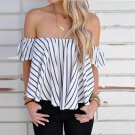 2016 New  Summers Women Off Shoulder Stripe Casual Blouse Shirt Tops