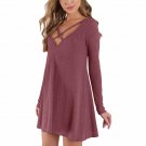 Women Sexy Deep V Strapless Backless Sling T-Shirt Dresses