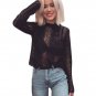 Women Long Sleeve Sexy Lace Floral Shirt Tops Hollow-out Female Blouse
