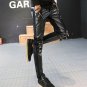 Punk Style Mens Studded Skinny Faux Leather Pants Motorcycle Rock Black Hip Hop PU Trousers For Men