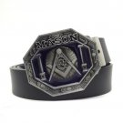 New Fashion Designer Mens Big Buckle Belts Black PU Leather Mason Metal Belt Buckle For Men Casual J