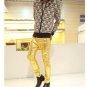 NEW in 2014 3 colors gold silver black PU Faux Fur leather man pants 3XL plus size for men\'s casual