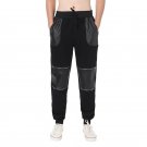 Autumn Spring Men Fashion Sweatpants Casual Joggers Leather Patchwork Elastic Waist Harem Long Trous