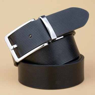 [Veroseice] New Good Quality Genuine Leather Business Mens Belt Luxury Designer Pin Buckle Male Belt