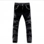 top quality men leather pants faux leather pu material motorcycle skinny denim jeans trousers 28 36