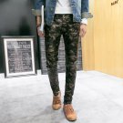 Spring Autumn Men`s Urban Clothing Joggers Faux Leather Pants Camo Camouflage Skinny Joggers Trouser