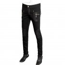 top quality fashion men leather jacket slim fit skinny pu straight trousers 28-36 CYG98
