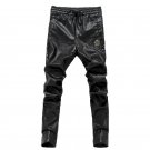 2017 Spring Fashion Men Pencil Pants Men Pants Motorcycle Riding Pants Men Faux Leather Pants Zipper