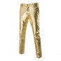 YJSFG HOUSE New Men PU Leather Pants Slim Fit Straight-Leg Trousers Motorcycle Biker Solid Straight