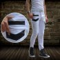 2015 Spring Summer New fashion Brand Casual Black White Fake Zippers slim PU Faux Leather patchwork