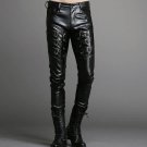 #2216 2018 Slim Fashion Faux Leather pants men Casual Skinny trousers joggers homme Men trousers Hip