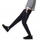 2017 New spring casual slim fit jogger pants with leather in middle men casual ankle-length sweatpan