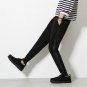 2017 New spring casual slim fit jogger pants with leather in middle men casual ankle-length sweatpan
