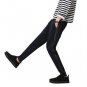 2017 New spring casual slim fit jogger pants with leather in middle men casual ankle-length sweatpan