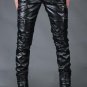 Wholesale autumn winter Mens Leather Pants slim men pants Zippers Faux Leather Pu Motorcycle Skinny