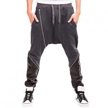 NIBESSER 2017 Brand Cotton Casual Harem Pants Men Jogger Pants Fitness Trousers Pocket Drawstring Zi