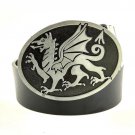 Men\'s Jeans Belts High Quality Black Leather Belt The Welsh Dragon Big Belt Buckle Metal For Men Ca