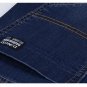 2016 Famous Brand Factory Leather Zipper Men Jeans 2016 Deep Blue Slim Straight Jeans Men Pants Ma