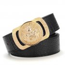 New Hot Sale Men\'s Quality Belts Fashion Dragon Head Buckle Cowskin Leather Waistbands For Male Cas