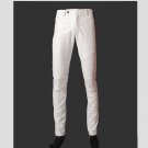 New Arrival Fashion Male Red Blue White Skinny Pencil pu Leather Pants Men Solid Slim Fit Faux Leath
