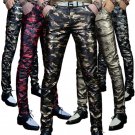 Men \'s leather trousers trousers Slim pants autumn new camouflage men\' s PU leather pants military