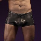 Faux Leather Mens Exotic Apparel Men Boxers Shorts Transparent Underwear Lingerie Black Pants Super 