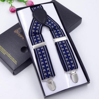 High-quality Modern Style Suspenders Man Elastic Adjustable Braces Stainless 3 Clips Detachable Belt
