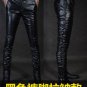 2017 Mens Faux Leather Pants PU Material Black Slim Skinny Fitness Motorcycle Leather Nigthclub Trou