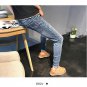 Envmenst 2017 New Arrival Men Washed Stretch Zipper Denim Trousers Retro Mid Waist Hole Pencil Jeans