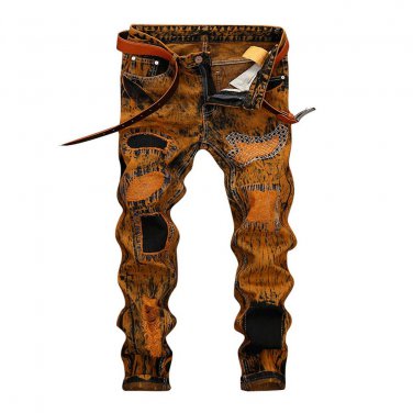 2017 New Arrival Fashion Young Boy Denim Pants Casual Elastic Men Vintage Cowboy  Pants England Styl