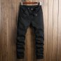 Envmenst 2017 Fashion Men Jeans Washed Stretch Straight Denim Pants Zipper Paint Color Locomotive St