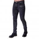 2017 Men\'s Motorcycle Biker Runway Stretchy Jeans Washed Snow Grey Denim Fashion  Slim New Hip Hop 