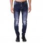 2017 Men\'s Motorcycle Biker Runway Stretchy Jeans Washed Snow Grey Denim Fashion  Slim New Hip Hop 