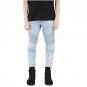 2016 Mens Strech Ripped Biker Jeans Skinny Lt Blue Distressed Kanye West Designer Mens Hole Jeans Hi
