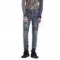 Men\'s Pleated Biker Jeans Slim Fit Brand Designer Motocycle Denim Trousers Male Straight Washed Zip