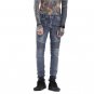 Men\'s Pleated Biker Jeans Slim Fit Brand Designer Motocycle Denim Trousers Male Straight Washed Zip