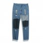 Envmenst 2017 Patchwork Pencil Hole Jeans Men Denim Trousers High Quality Ankle Length Zipper Blue J