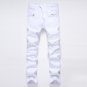 New 2017 Punk Street Men Pleated Jeans Slim Fit Hip Hop Denim Trousers High Quality Motorcycle Pants