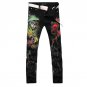 2017 new fashion straight leg jeans long men male printed denim pants cool cotton designer good qual