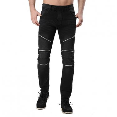 Men Jeans Motorcycle Biker Design Fashion Race Jeans For Men Hip Hop Jeans H0297