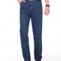 Free shiping Spring autumn male high waist loose elastic jeans casual jeans pants male straight deni