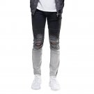 Ripped Knee Men Jeans Fashion Hip Hop Urban Men Motorcycle Distressing Biker Slim Skinny Jeans  eT02
