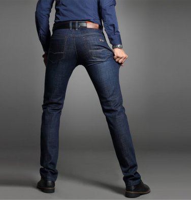 2017 Fashion Full Length Stretch Mercerized Cotton Jeans Men Waistline Denim Pants Casual Trousers M