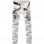 2017 new fashion straight leg jeans long men male printed denim pants cool cotton designer good qual