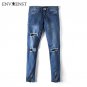 Envmenst Brand 2017 New Designed Men Blue Jeans Stretch Destroyed Ripped Design Fashion Ankle Zipper