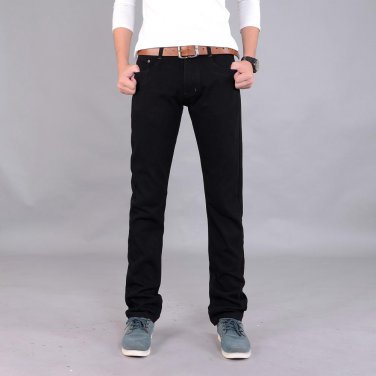 Men Jeans Full Long Men\'s Jeans Brand 28 To Size 38 Black Slim Fit Tall Men Jean For Man Stretch Pa