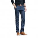 New Solid Winter Stretch Male Thicken Jeans Straight Slim Men Jeans Joggers Pants Fashion Denim Pant